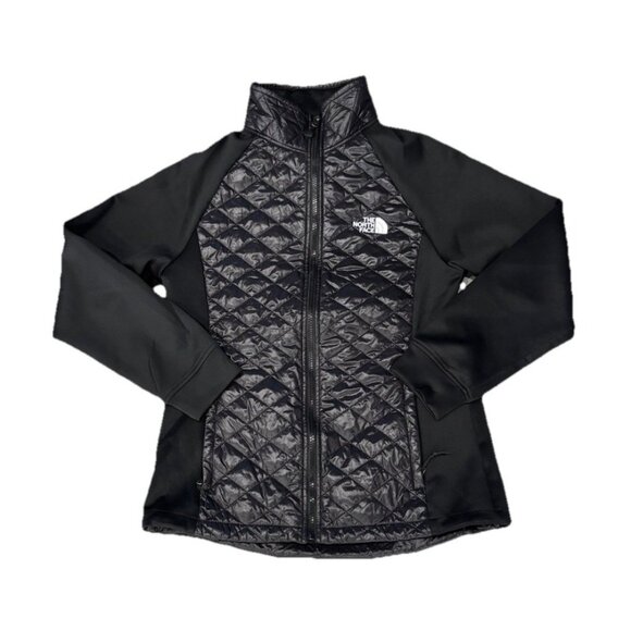 North Face Jacket Womens Large Puffer Black Full Zip Outdoor Thermoball Hybrid - Picture 1 of 5